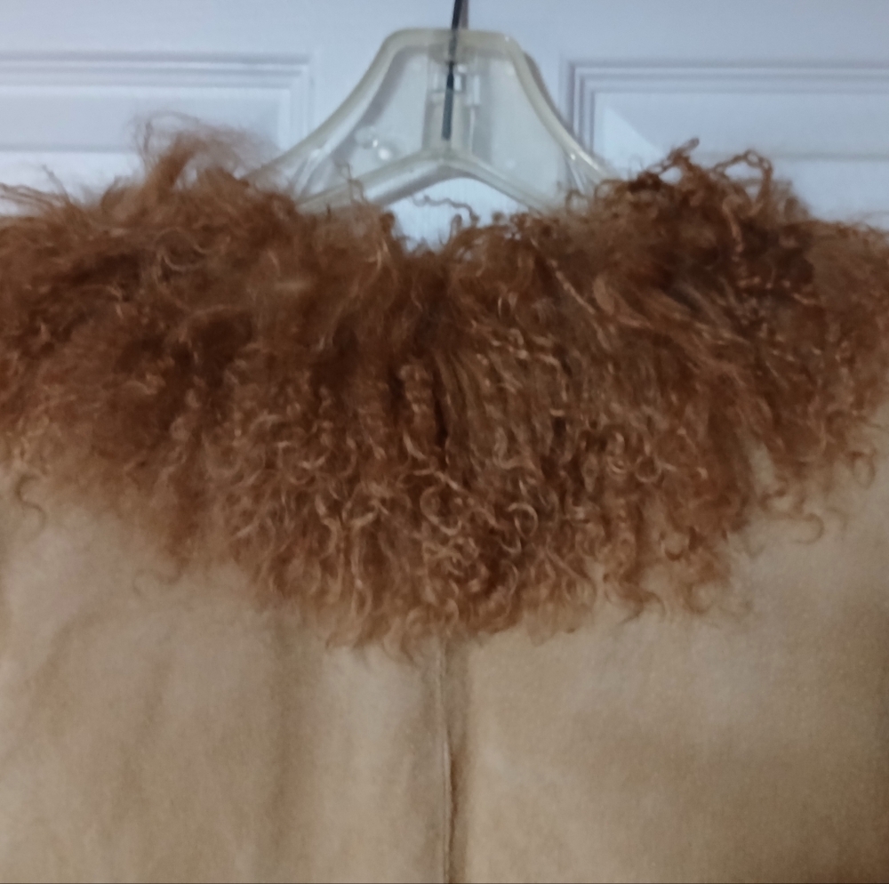 Vintage Express Tan Shearling Boho Coat - NWOT - Picture 2 of 9